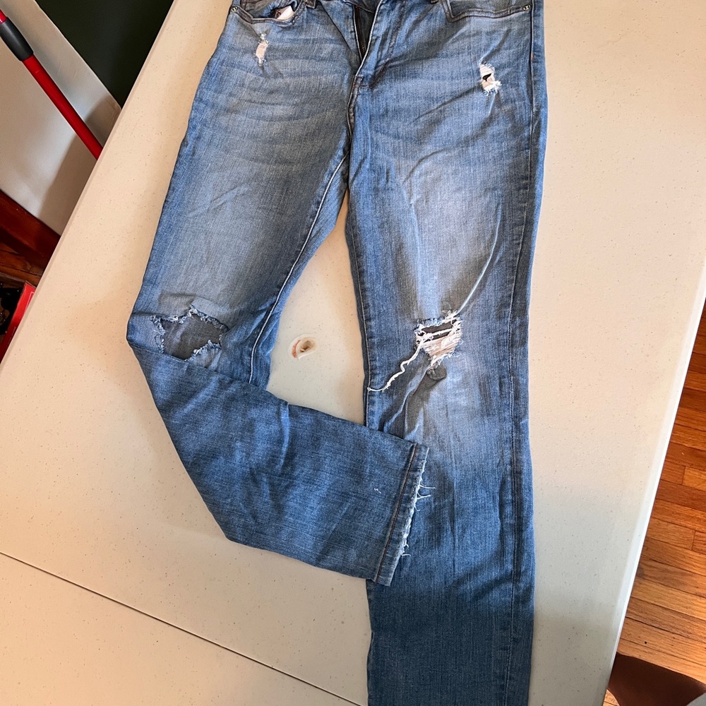 Distressed Blue Skinny Jeans